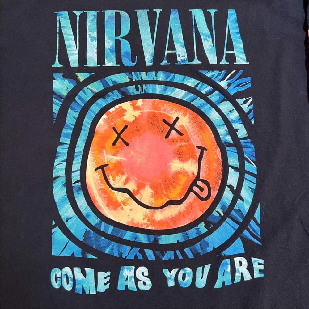 NIRVANA T-SHIRT SIZE XL COME AS YOU ARE BLACK LONG SLEEVE 9OS STYLE GRUNGE ROCK - Picture 2 of 6